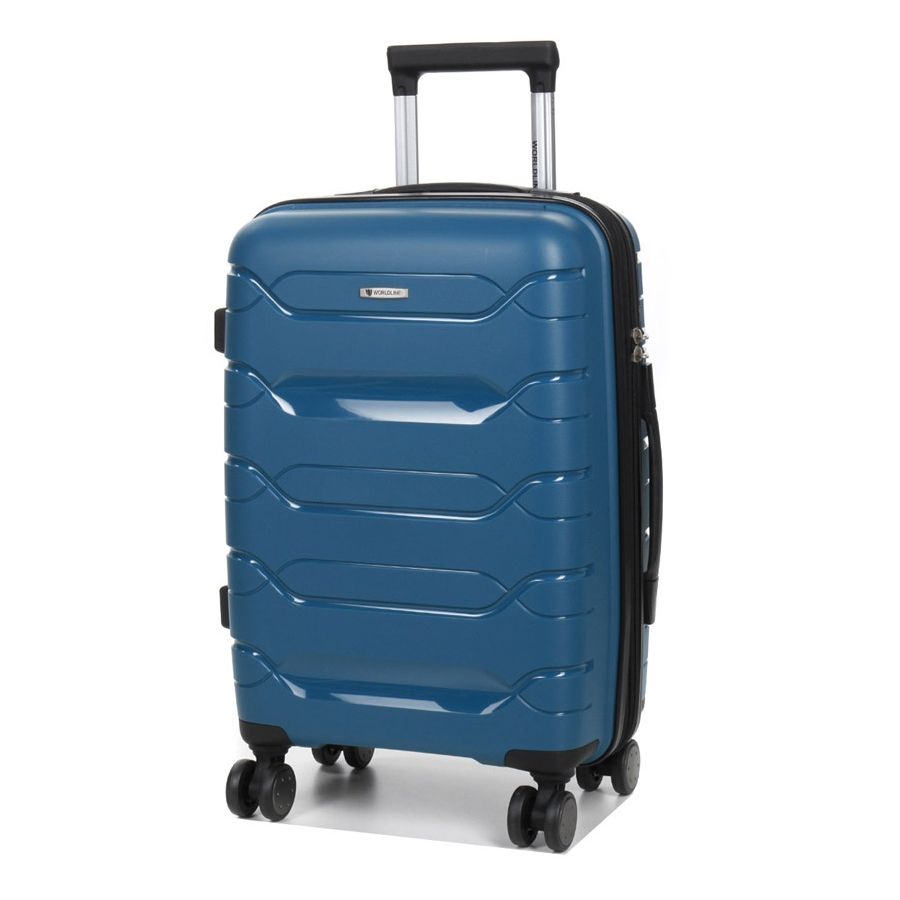 Чемодан маленький S полипропилен Worldline Airtex 282 46л 54×36×23см Синий