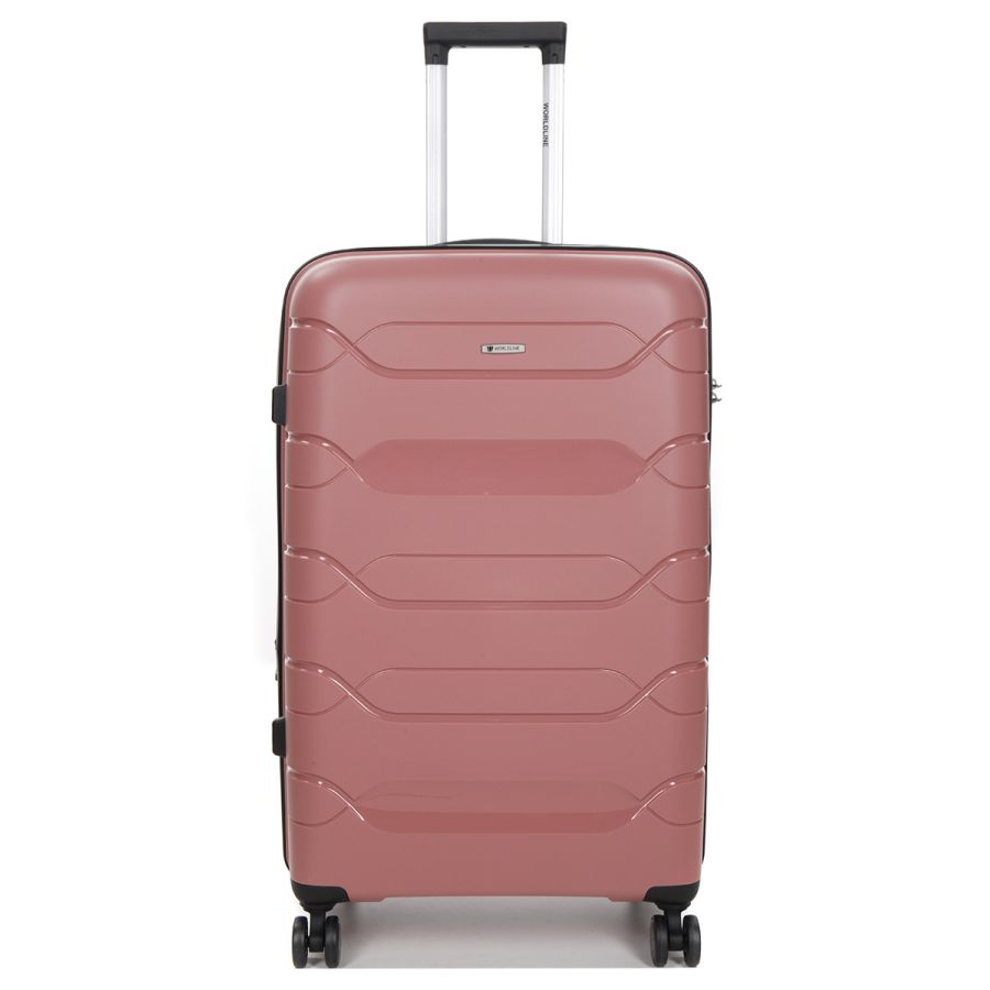 Чемодан большой L полипропилен Worldline Airtex 282 109л 74×47×30см Розовое золото