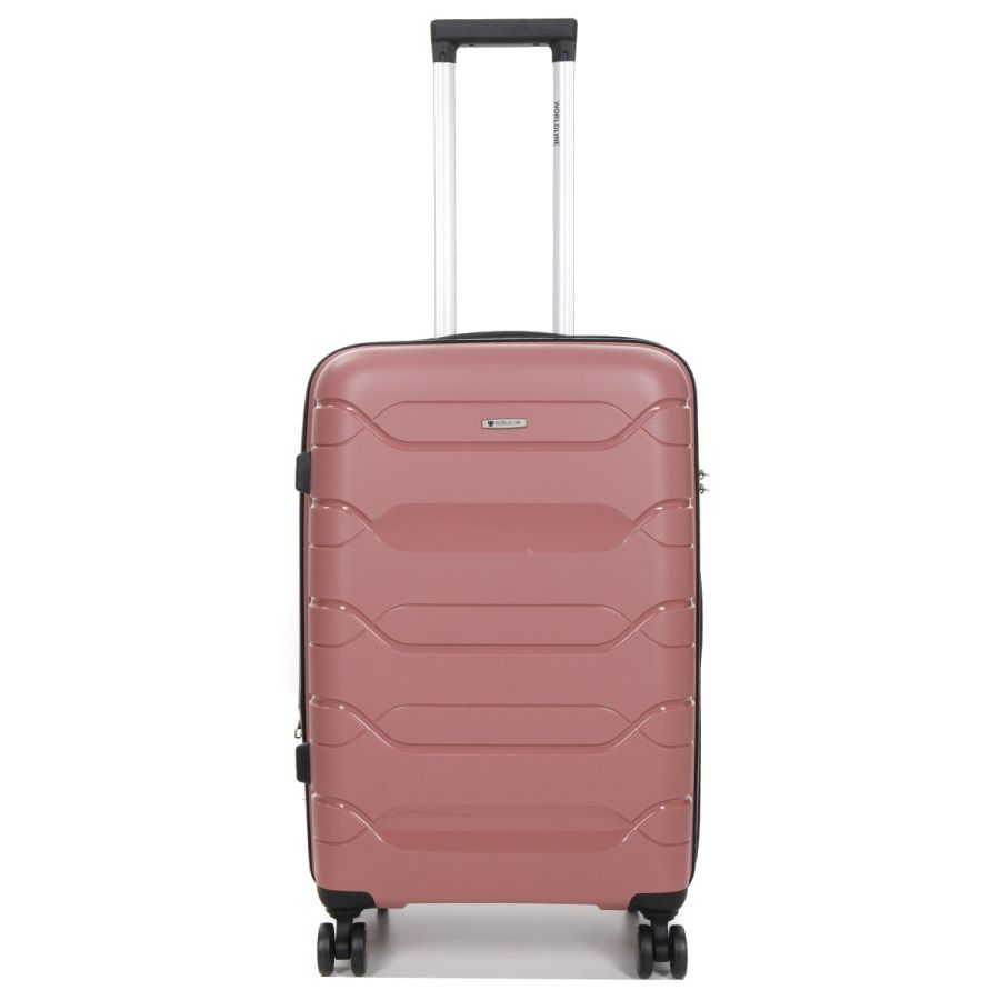 Чемодан средний M полипропилен Worldline Airtex 282 74л 64×41×26см Розовое золото