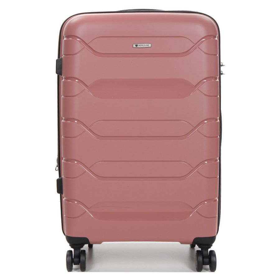 Чемодан средний M полипропилен Worldline Airtex 282 74л 64×41×26см Розовое золото