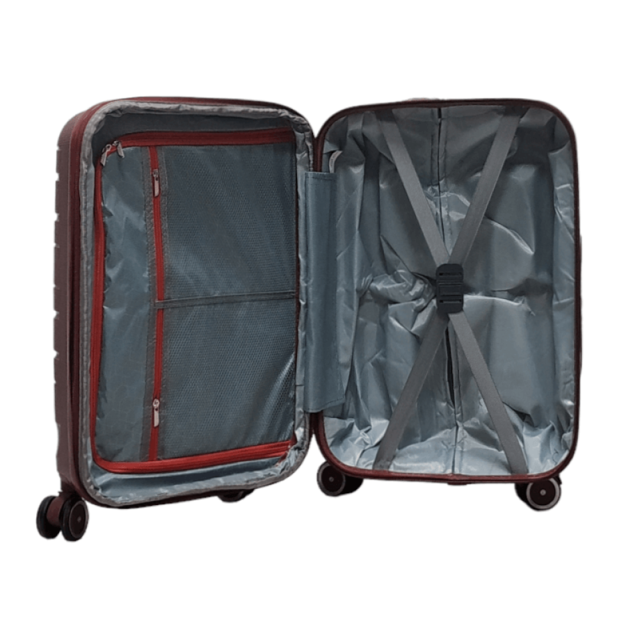 Чемодан маленький S полипропилен Milano bag 0306 56×35×24см 33л Бордовый