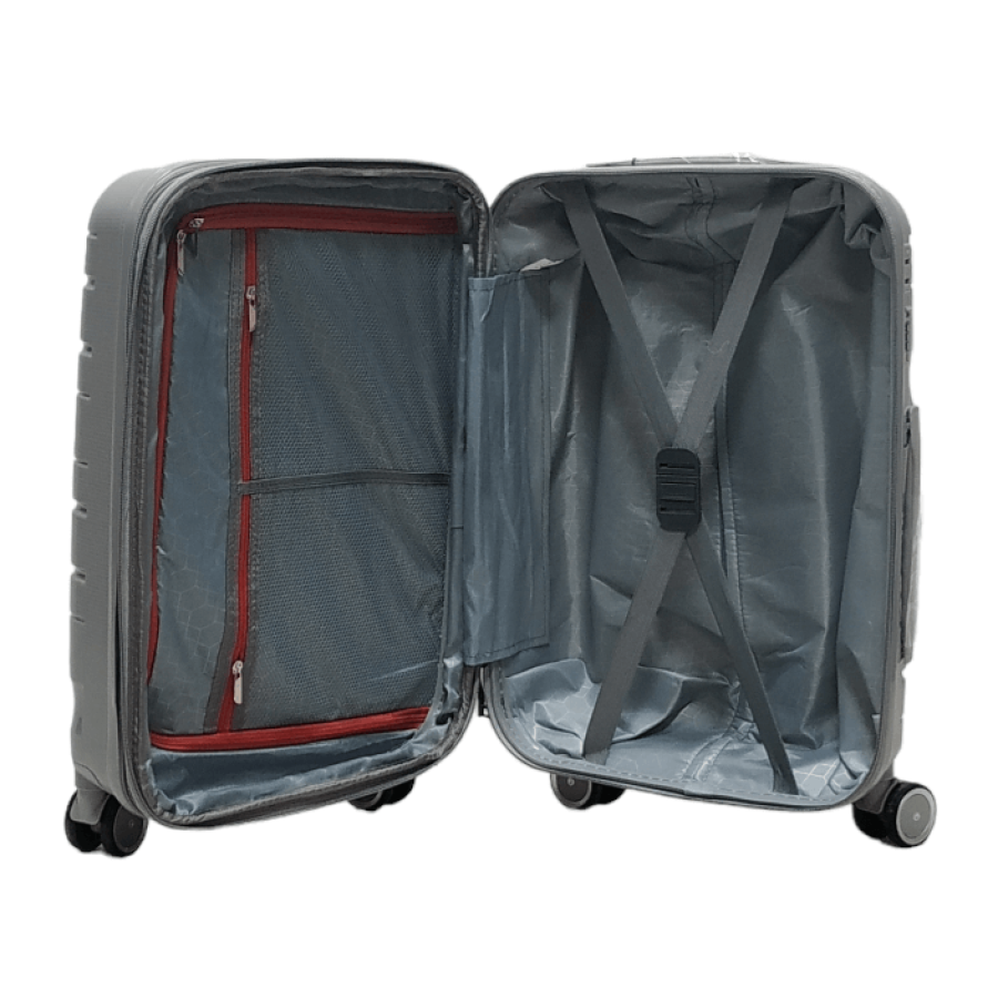 Чемодан маленький S полипропилен Milano bag 0306 56×35×24см 33л Серебряный
