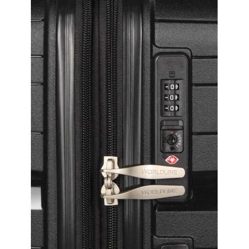Чемодан средний M полипропилен Worldline Airtex 283 66×44×28см 80л Черный