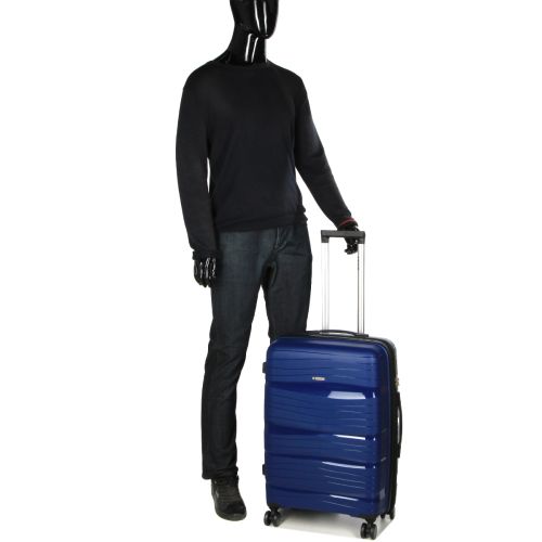 Чемодан средний M полипропилен Worldline Airtex 283 66×44×28см 80л Темно-синий