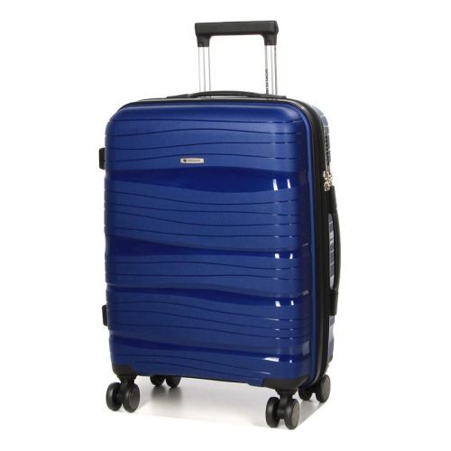 Чемодан маленький S полипропилен Worldline Airtex 283 56×33×22см 52л Темно-синий
