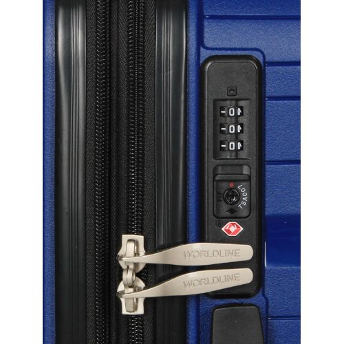Чемодан маленький S полипропилен Worldline Airtex 283 56×33×22см 52л Темно-синий