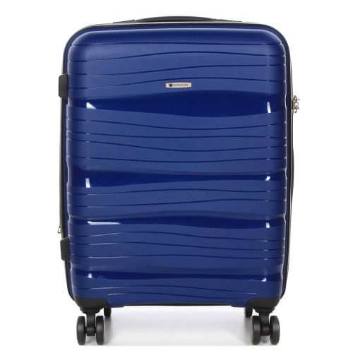 Чемодан маленький S полипропилен Worldline Airtex 283 56×33×22см 52л Темно-синий