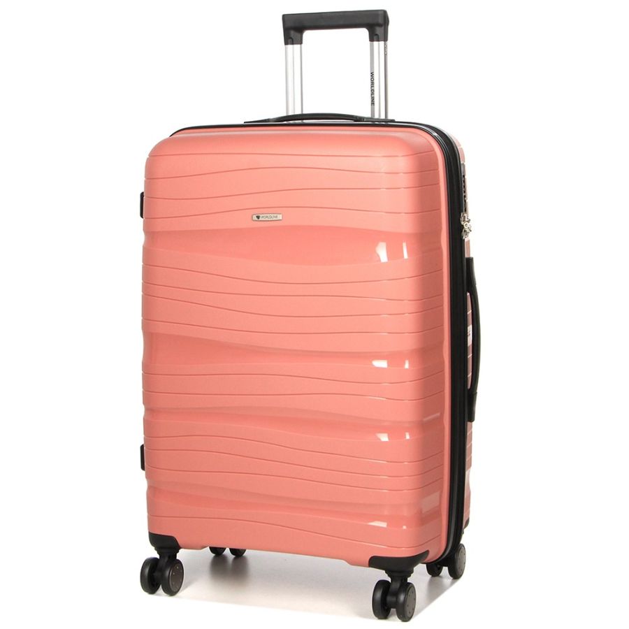 Чемодан средний M полипропилен Worldline Airtex 283 66×44×28см 80л Розовое золото