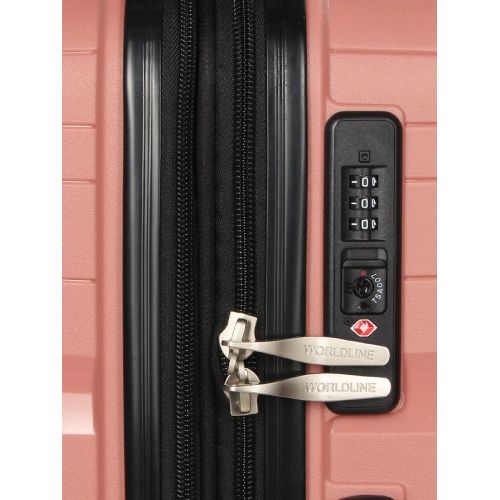 Чемодан средний M полипропилен Worldline Airtex 283 66×44×28см 80л Розовое золото