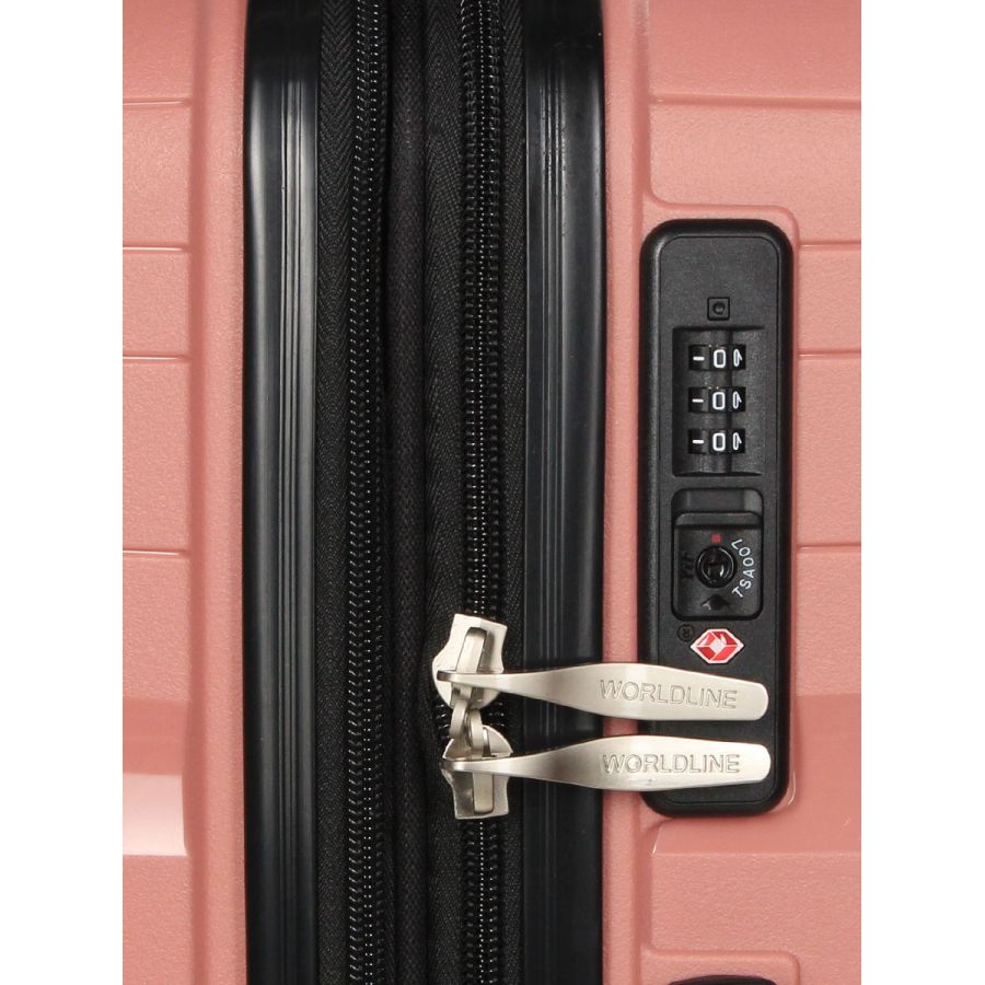 Чемодан средний M полипропилен Worldline Airtex 283 66×44×28см 80л Розовое золото
