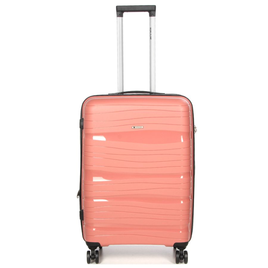 Чемодан средний M полипропилен Worldline Airtex 283 66×44×28см 80л Розовое золото