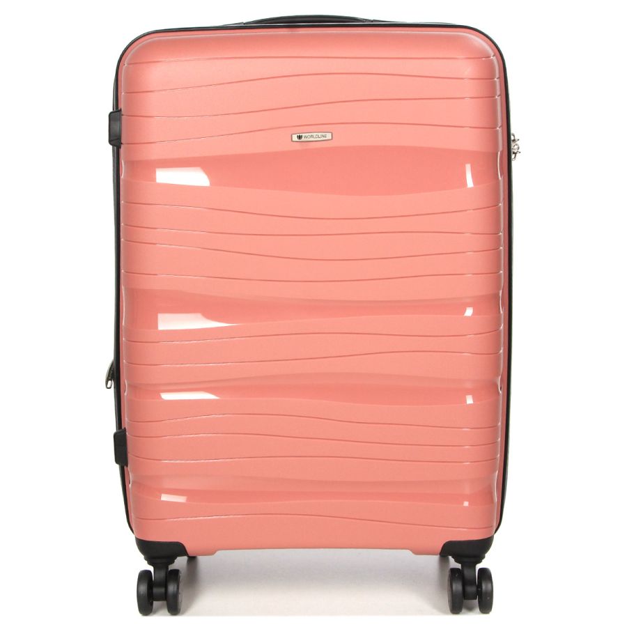 Чемодан средний M полипропилен Worldline Airtex 283 66×44×28см 80л Розовое золото