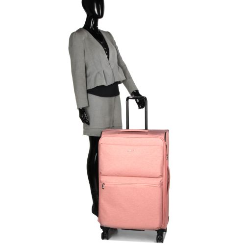 Чемодан большой L тканевый с расширением Airtex 828 78×48×34см 113л Розовый