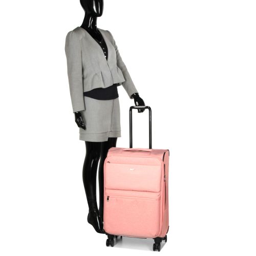 Чемодан средний M тканевый с расширением Airtex 828 68×42×31см 71л Розовый