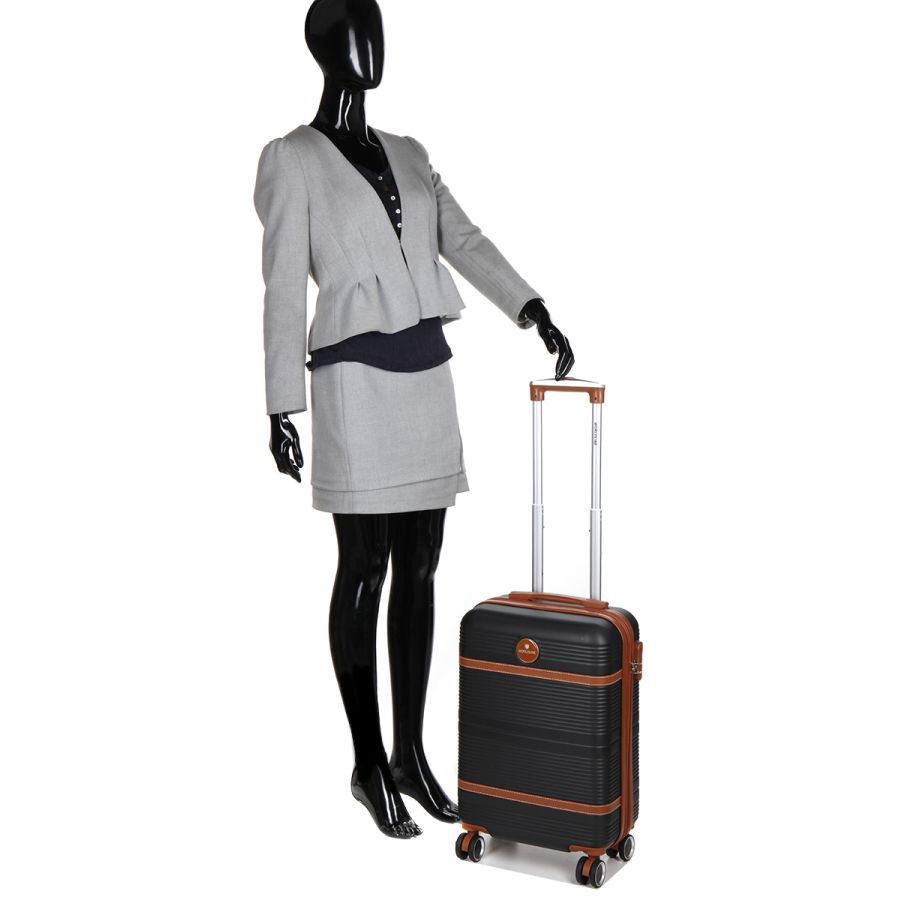 Чемодан маленький S ABS-пластик Worldline Airtex 629 56×36×22см 38л Черный