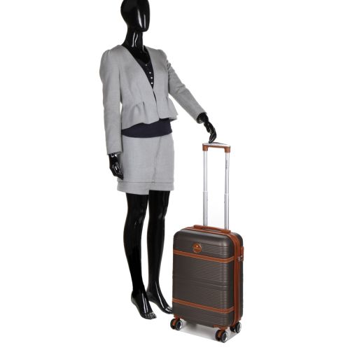 Чемодан маленький S ABS-пластик Worldline Airtex 629 56×36×22см 38л Коричневый