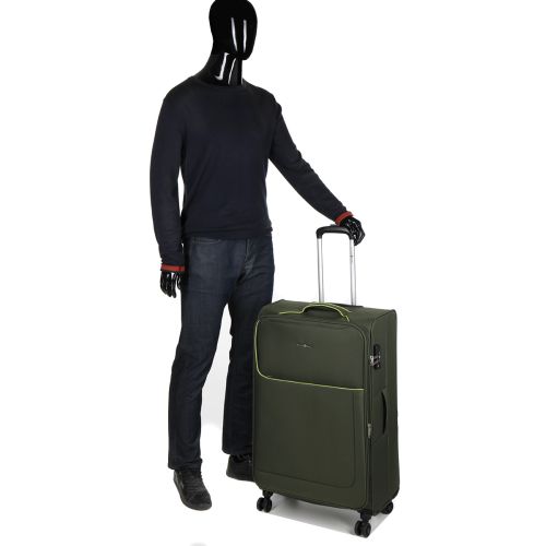 Чемодан большой L тканевый Snowball 22204 80×46×28см 99+18см Хаки