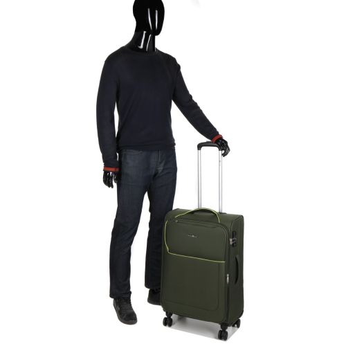 Чемодан средний M тканевый Snowball 22204 69×41×24см 65+13см Хаки