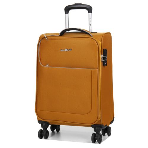Чемодан маленький S тканевый Snowball 22204 58×36×22см 35+9см Оранжевый