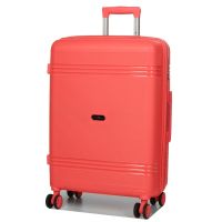 Чемодан средний M полипропилен Snowball 21204 67×47×27см 66+13л Коралловый