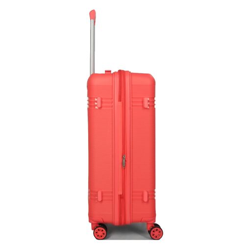 Чемодан средний M полипропилен Snowball 21204 67×47×27см 66+13л Коралловый