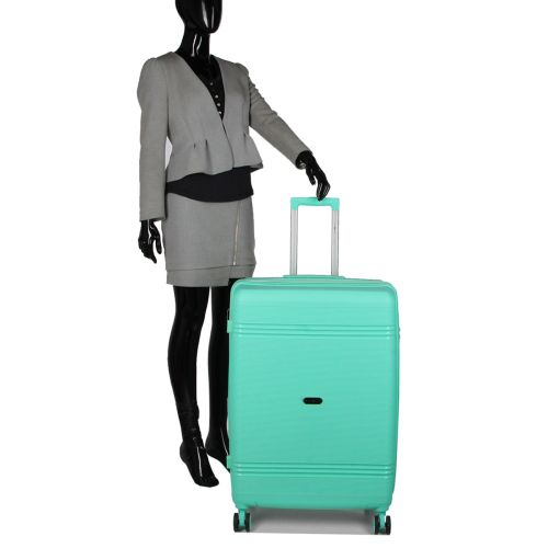 Чемодан большой L полипропилен Snowball 21204 76,5×53×31см 99+18л Мятный