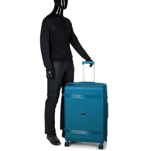 Чемодан большой L полипропилен Snowball 21204 76,5×53×31см 99+18л Синий