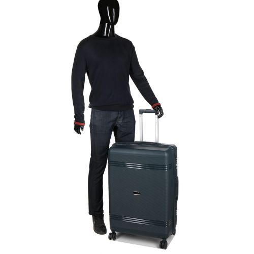 Чемодан большой L полипропилен Snowball 21204 76,5×53×31см 99+18л Темно-зеленый