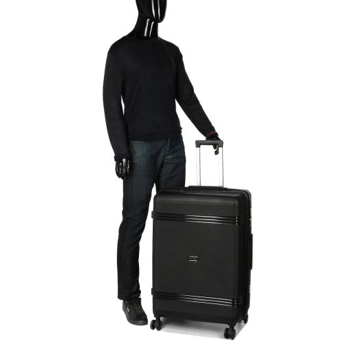 Чемодан большой L полипропилен Snowball 21204 76,5×53×31см 99+18л Черный