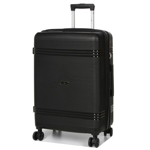 Чемодан средний M полипропилен Snowball 21204 67×47×27см 66+13л Черный