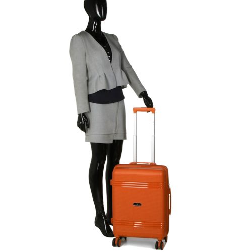 Чемодан маленький S полипропилен Snowball 21204 57×41×22см 36л Оранжевый