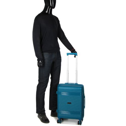 Чемодан маленький S полипропилен Snowball 21204 57×41×22см 36л Синий