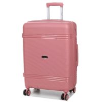 Чемодан средний M полипропилен Snowball 21204 67×47×27см 66+13л Розовое золото