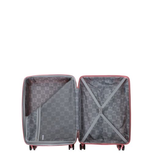 Чемодан средний M полипропилен Snowball 21204 67×47×27см 66+13л Розовое золото