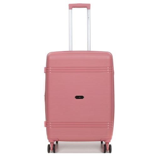 Чемодан средний M полипропилен Snowball 21204 67×47×27см 66+13л Розовое золото