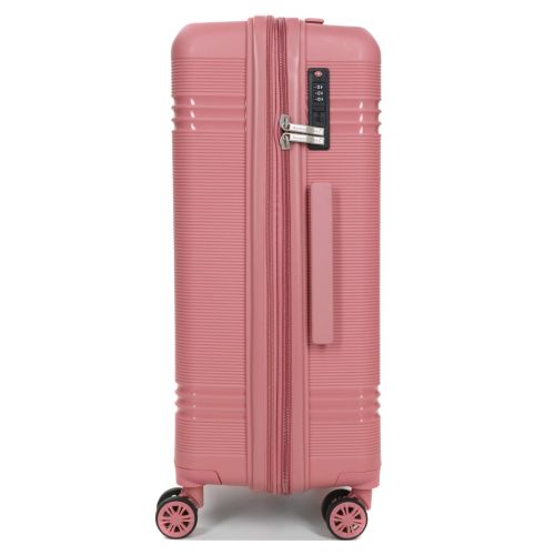 Чемодан средний M полипропилен Snowball 21204 67×47×27см 66+13л Розовое золото