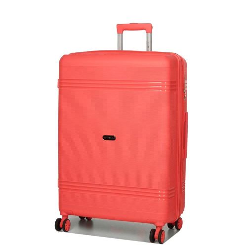 Чемодан большой L полипропилен Snowball 21204 76,5×53×31см 99+18л Коралловый
