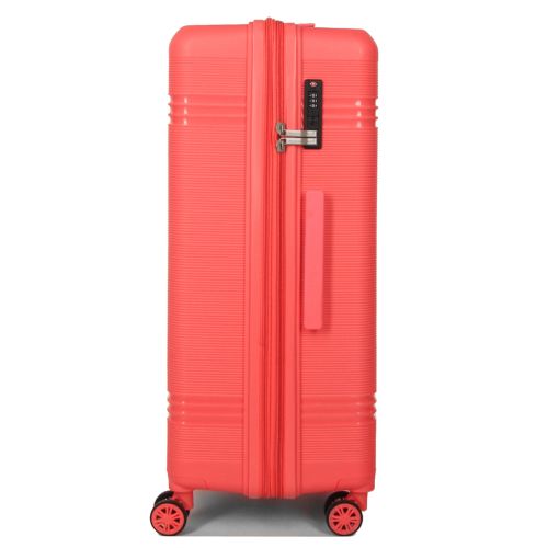 Чемодан большой L полипропилен Snowball 21204 76,5×53×31см 99+18л Коралловый