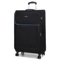 Чемодан большой L тканевый Snowball 22204 80×46×28см 99+18см Черный 