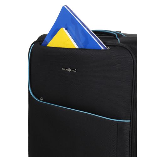 Чемодан большой L тканевый Snowball 22204 80×46×28см 99+18см Черный