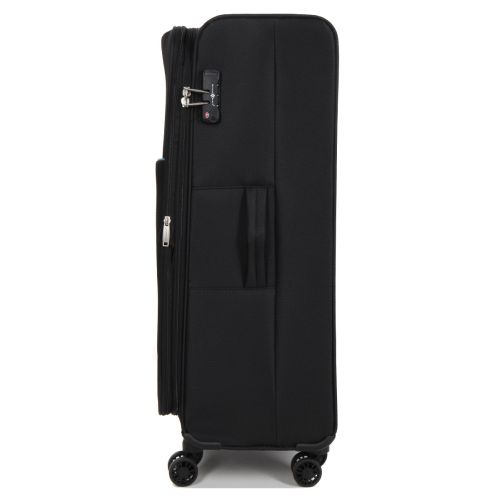 Чемодан большой L тканевый Snowball 22204 80×46×28см 99+18см Черный
