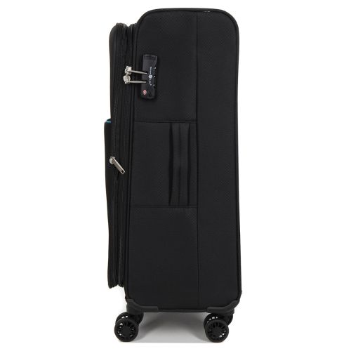 Чемодан средний M тканевый Snowball 22204 69×41×24см 65+13см Черный