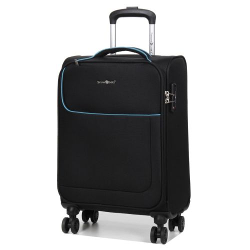 Чемодан маленький S тканевый Snowball 22204 58×36×22см 35+9см Черный
