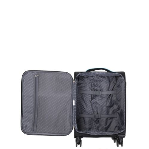 Чемодан маленький S тканевый Snowball 22204 58×36×22см 35+9см Черный