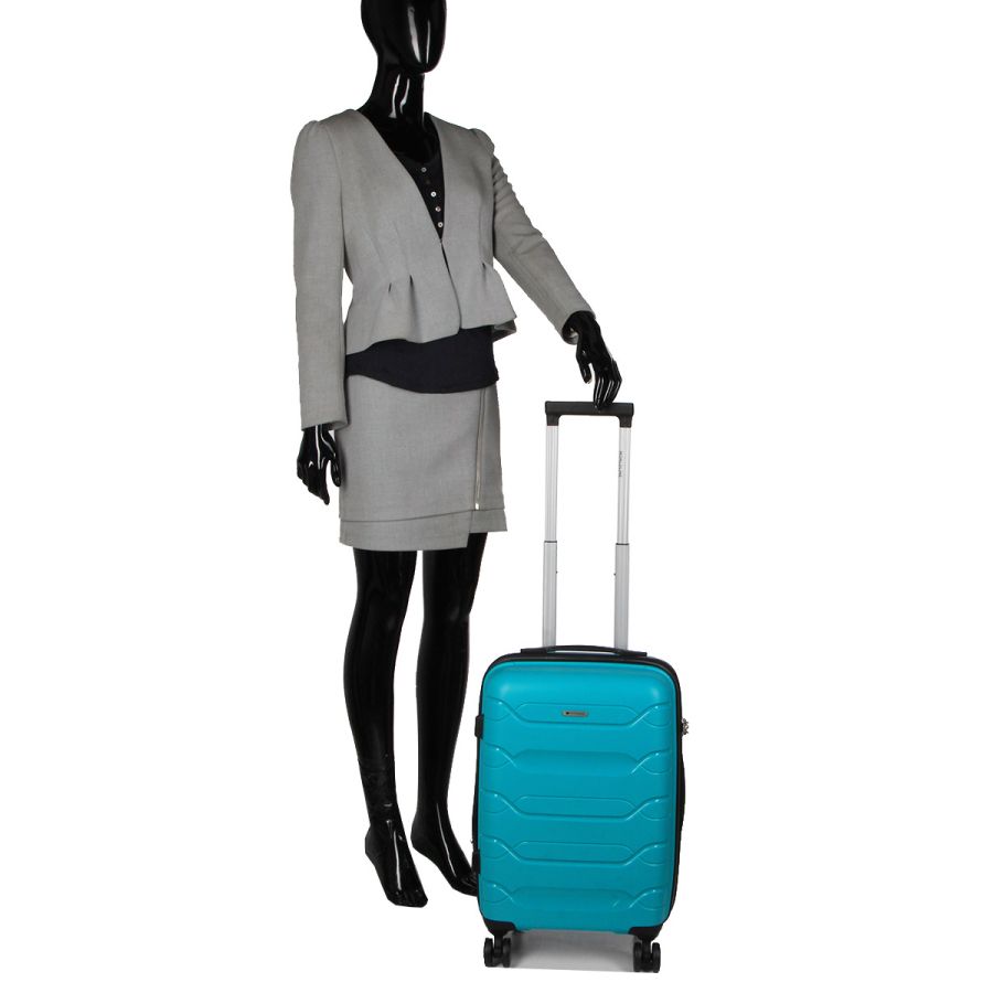 Чемодан маленький S полипропилен  Worldline Airtex 282 46л 54×36×23см Бирюзовый