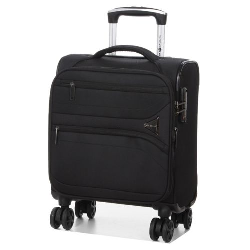 Чемодан мини XS тканевый с расширением Snowball 21504 48×35×21см 26+5л Черный