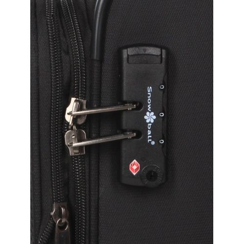 Чемодан мини XS тканевый с расширением Snowball 21504 48×35×21см 26+5л Черный