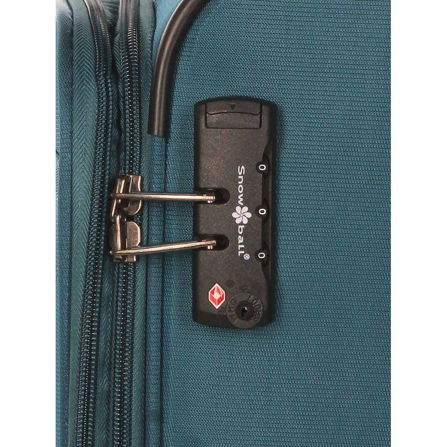 Чемодан большой L тканевый с расширением Snowball 21504 80×49×28см  95+17л Морская волна