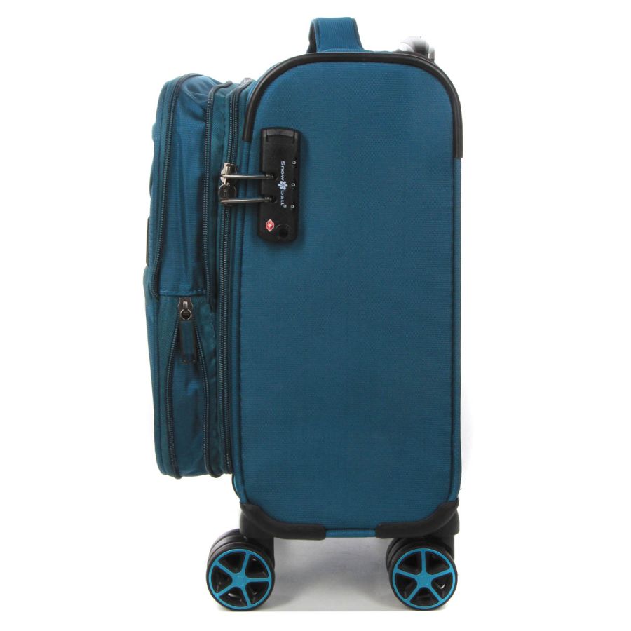 Чемодан мини XS тканевый с расширением Snowball 21504 48×35×21см 26+5л Морская волна