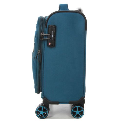 Чемодан мини XS тканевый с расширением Snowball 21504 48×35×21см 26+5л Морская волна